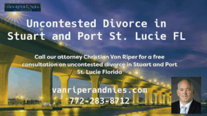 Photo of Stuart FL bridge with photo of lawyer with text
