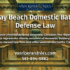 Background photo of Florida Criminal Courtroom with photos of Delray Beach FL criminal defense lawyers with text regarding Delray Beach Domestic Battery Defense Law