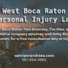Photo of Boca Raton FL with photo of logo of Van Riper and Nies Attorneys and Photo of West Boca Raton Personal Injury Lawyer Tim Nies with text re West Boca Raton Personal Injury Law