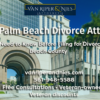 Photo of Palm Beach County Courthouse with photos of two Florida family law attorneys and text regarding filing for divorce in Palm Beach County Florida